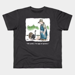 Funny Thanksgiving turkey cartoon Kids T-Shirt